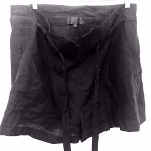 Nili Lotan Mora Linen High Waist Bow Tie Shorts L